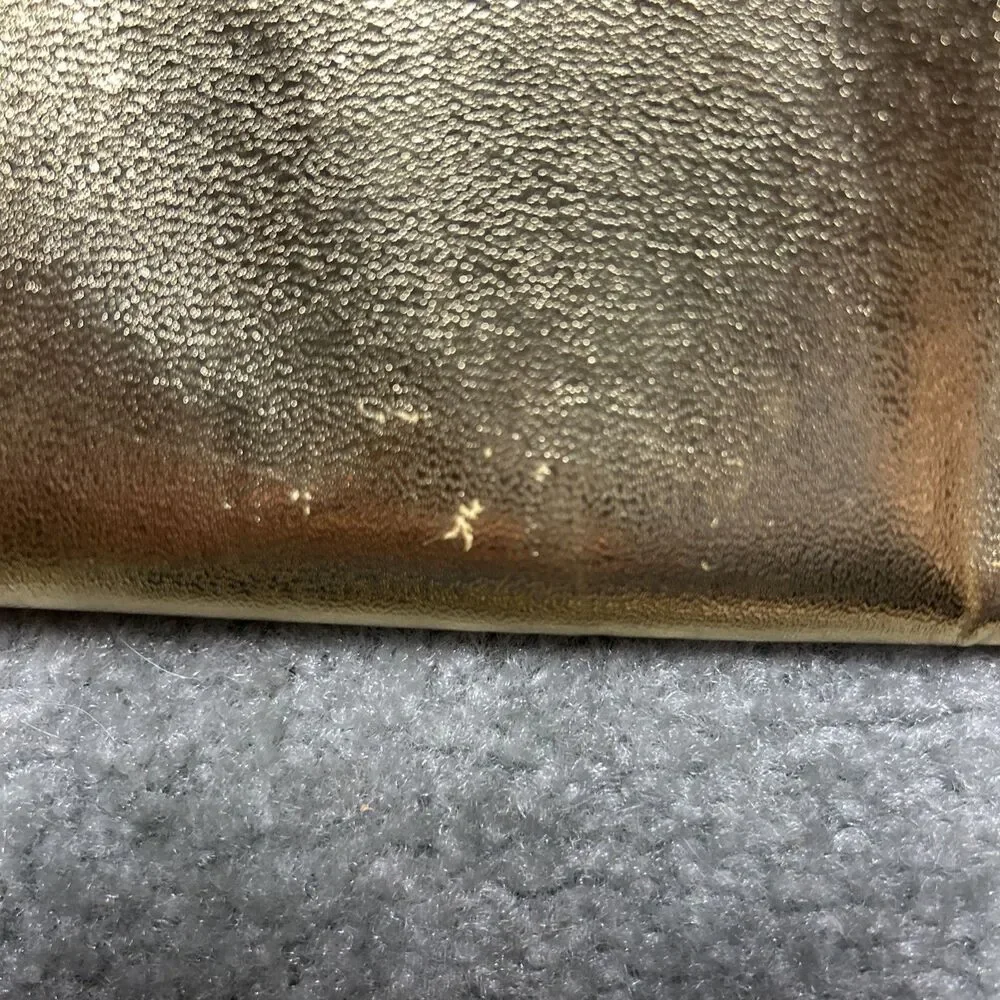 Vintage Gold Metallic Clutch Purse Evening Bag Chain Strap Satin Lined 50’s 60’s - Picture 8 of 16
